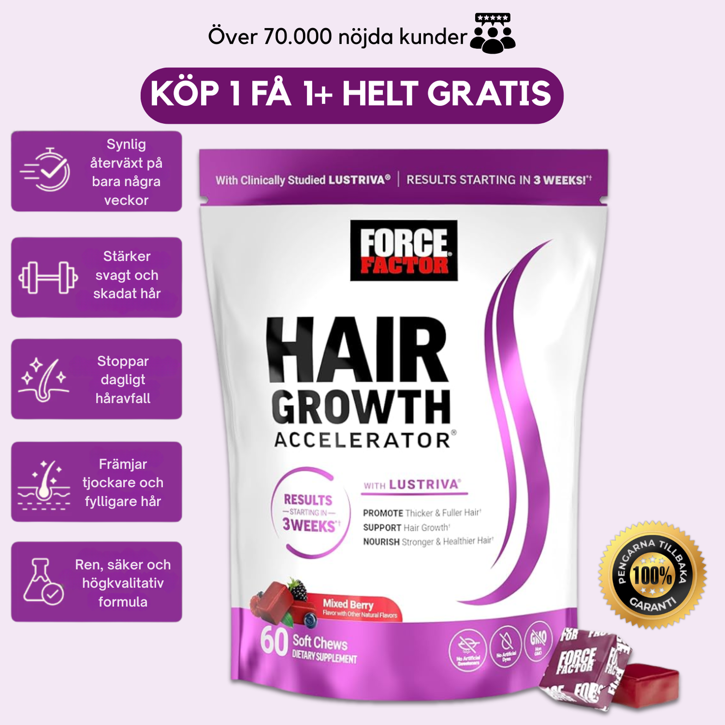 Force Factor - Hair Accelerator Chews